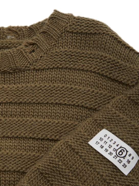MM6 Maison Margiela: Jersey en mezcla de lana con efecto desgastado