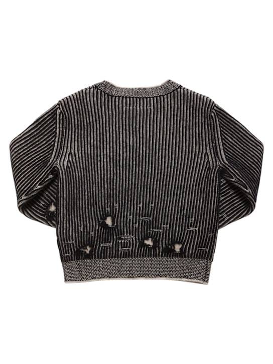 MM6 Maison Margiela: Jersey en lana de canalé desgastado