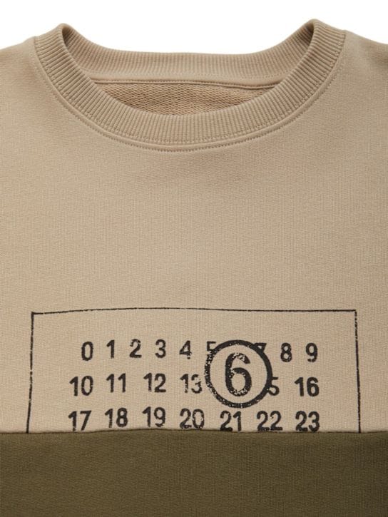 MM6 Maison Margiela: 双色棉质圆领卫衣