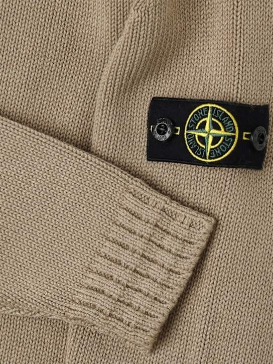 Stone Island Junior - 棉混纺针织毛衣