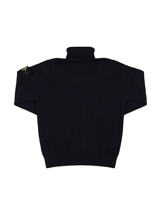 Stone Island Junior: Jersey de cuello vuelto en lana virgen