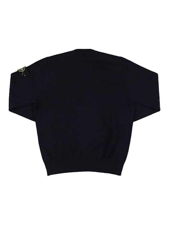 Stone Island Junior: Jersey de lana virgen con insignia