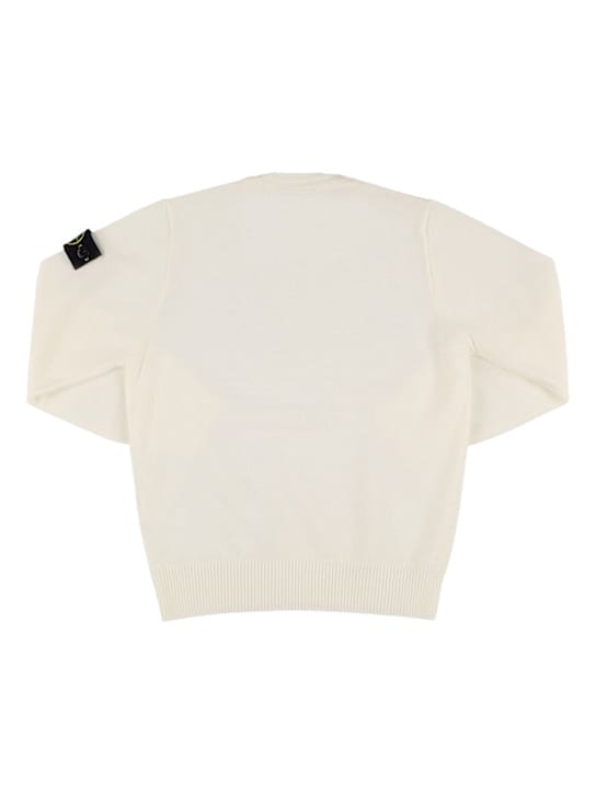 Stone Island Junior: Jersey de lana virgen con insignia