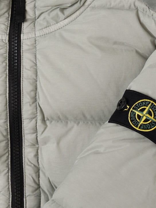 Stone Island Junior - 连帽尼龙羽绒外套