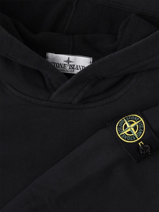 Stone Island Junior - 有机棉卫衣连帽衫