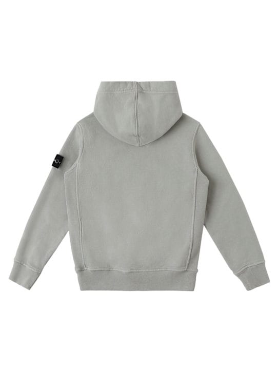 Stone Island Junior: 有机棉卫衣连帽衫