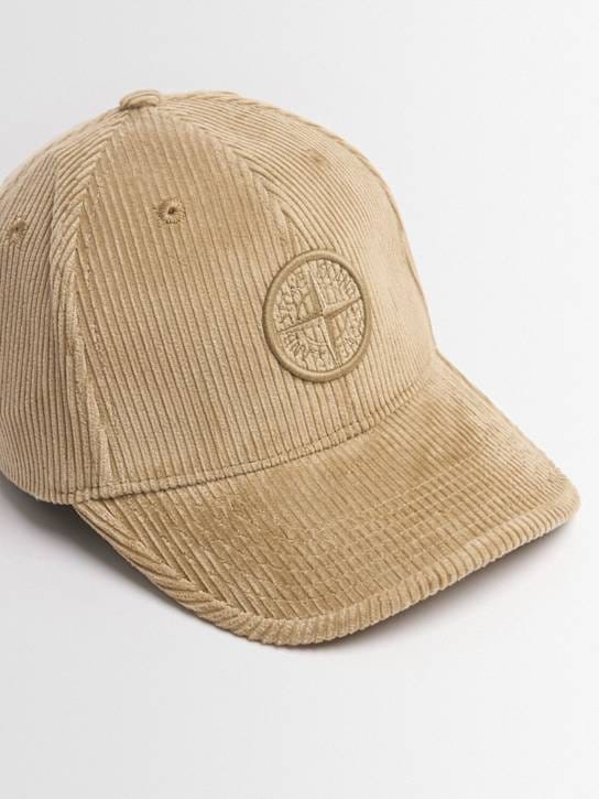 Stone Island Junior - 棉质灯芯绒棒球帽