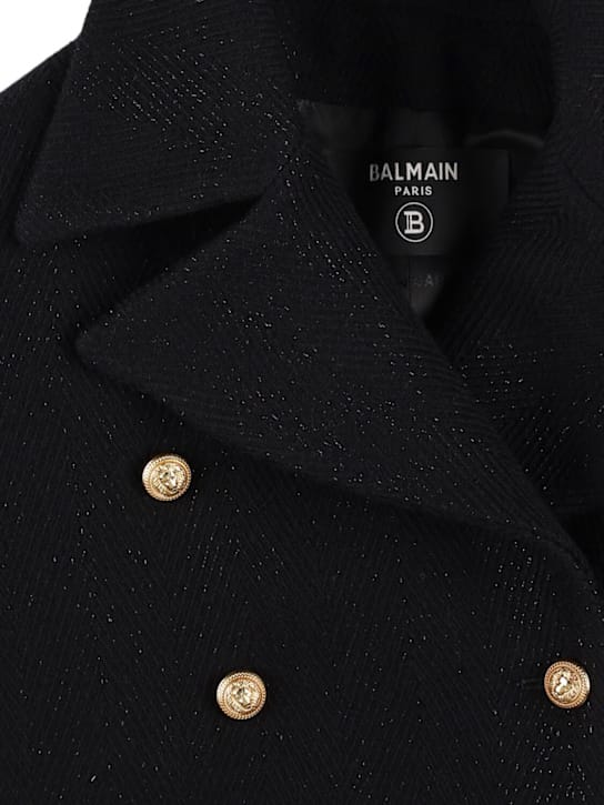 Balmain: 羊毛混纺大衣