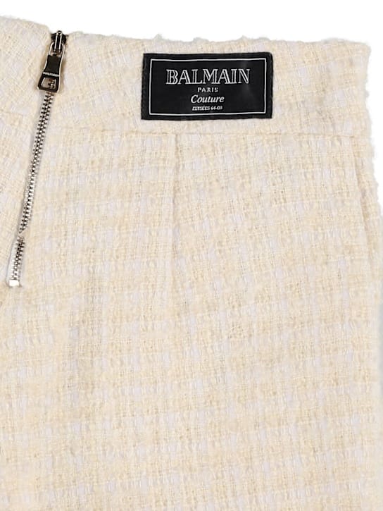Balmain - 羊毛混纺粗花呢短裤
