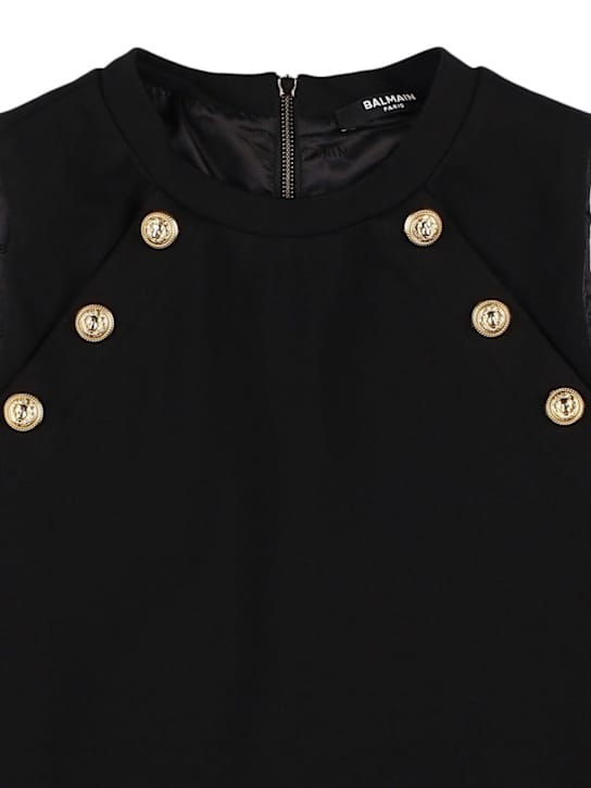 Balmain: 粘胶混纺米兰缝合裙