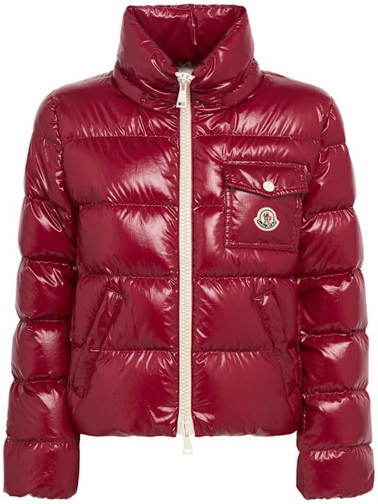 Moncler: 短款带帽羽绒夹克