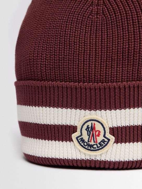 Moncler: 条纹袖口针织帽