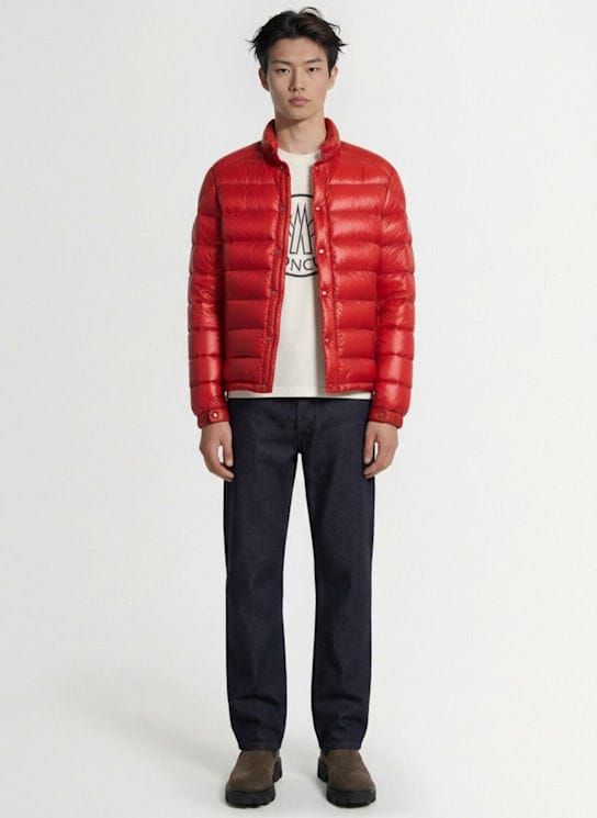 Moncler - 短款羽绒服，配有扣式闭合