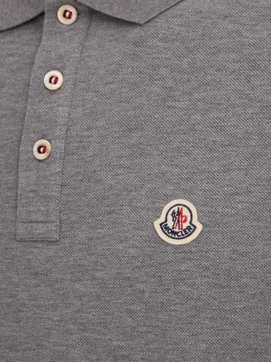 Moncler: 修身设计的带肋领 polo 衫