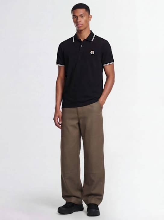Moncler - 带罗纹领的 polo 衫