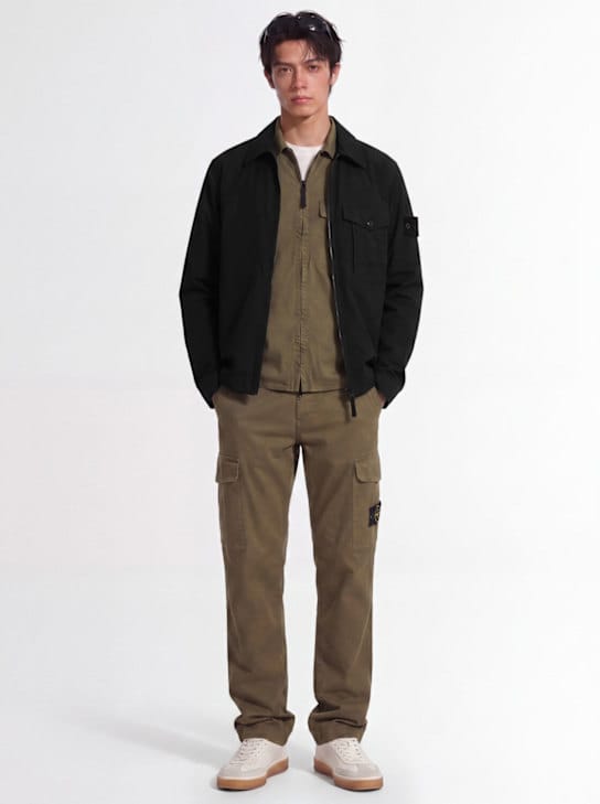 Stone Island - logo 棉质拉链外套衬衫