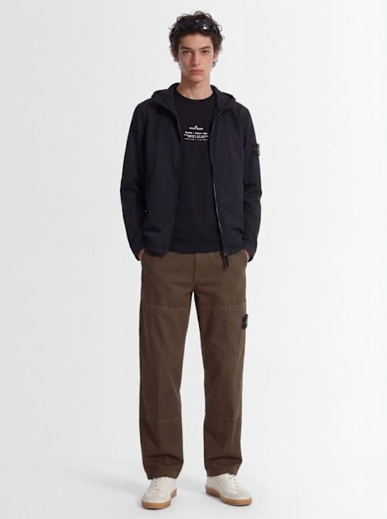 Stone Island: 带有中央扣合的连帽夹克
