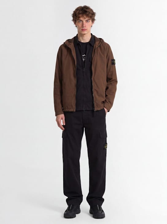 Stone Island - 带有中央闭合的连帽夹克