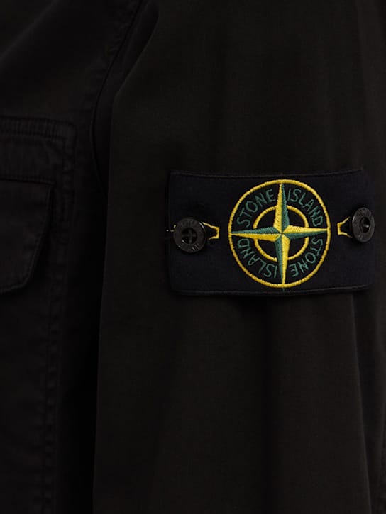 Stone Island: 徽标棉质拉链衬衫外套