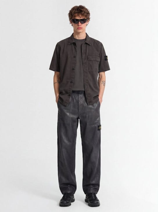 Stone Island - logo棉质短袖衬衫