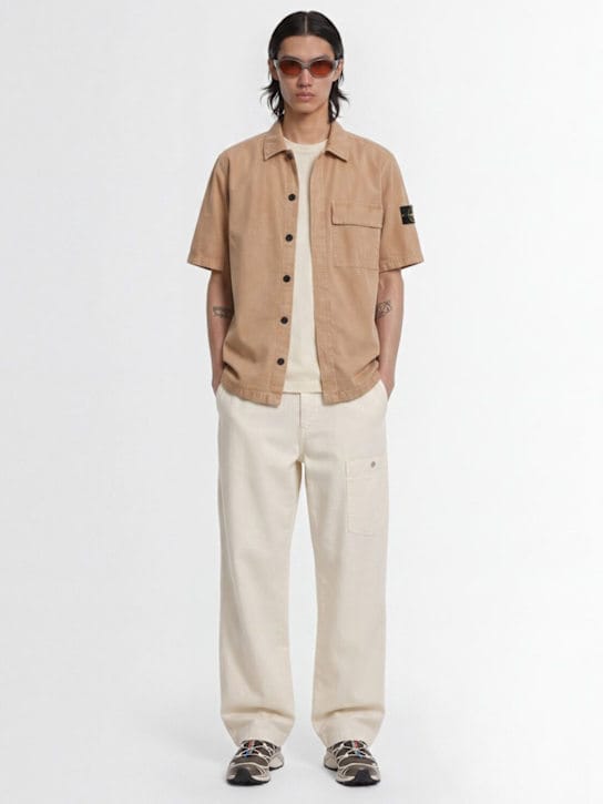 Stone Island - 棉质短袖衬衫的Logo