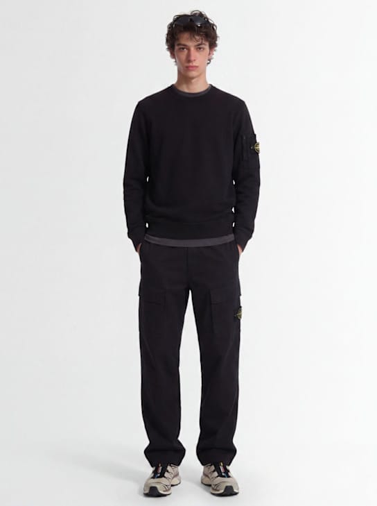 Stone Island - 带侧口袋的圆领卫衣