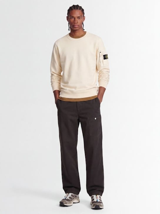 Stone Island - 带补丁口袋的圆领卫衣