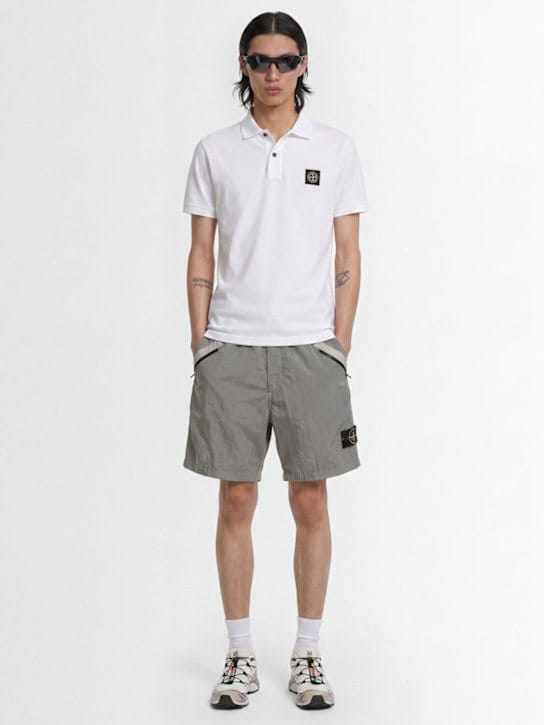 Stone Island - 修身条纹领 polo 衫