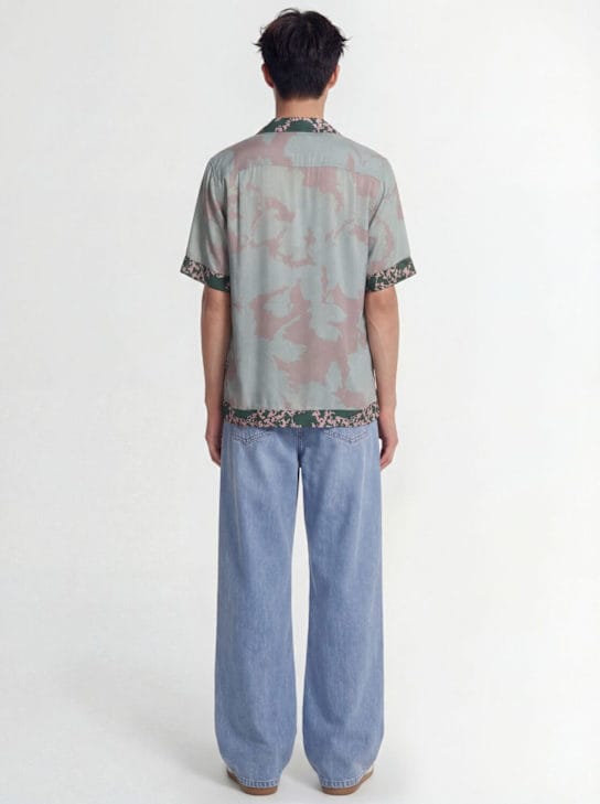 Dries Van Noten: 卡尔顿短袖铜氨丝衬衫