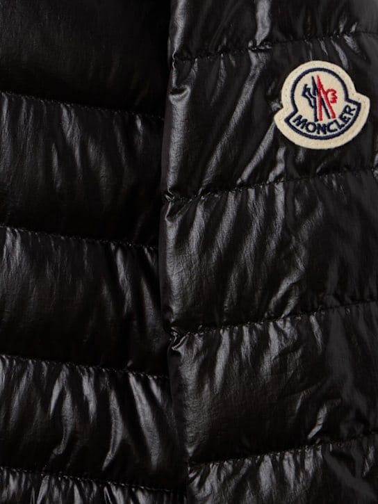 Moncler: 亮面尼龙羽绒外套