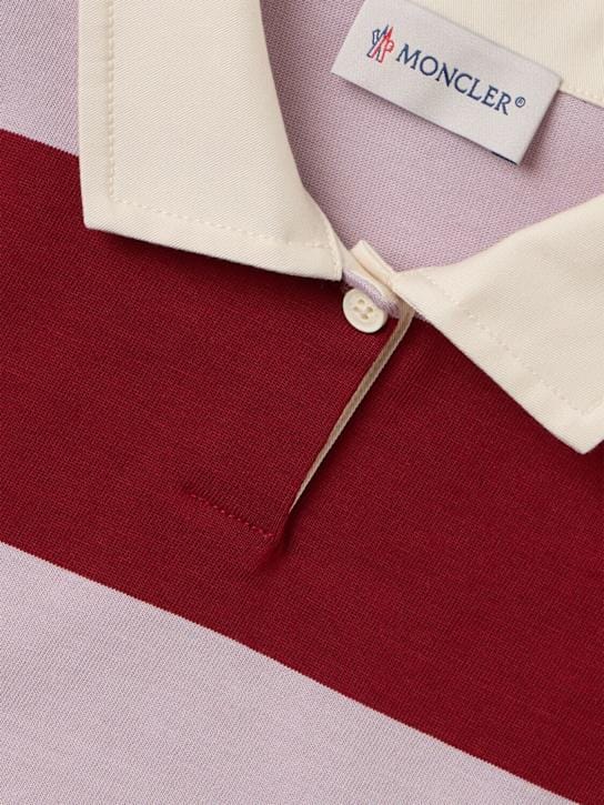 Moncler - 条纹长袖纯棉 Polo 衫