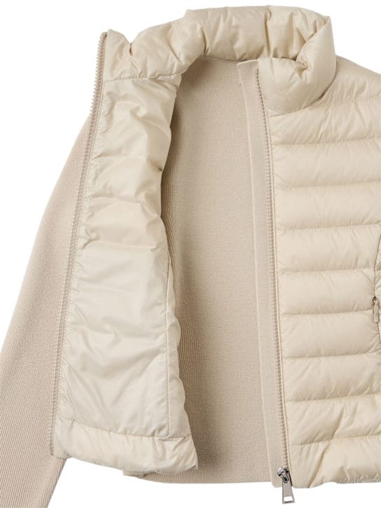 Moncler: 羊毛填充拉链开衫