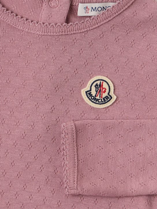 Moncler - 褶裥长袖棉质连衣裙