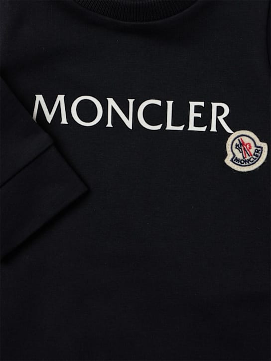 Moncler - 纯棉婴儿连体衣 logo