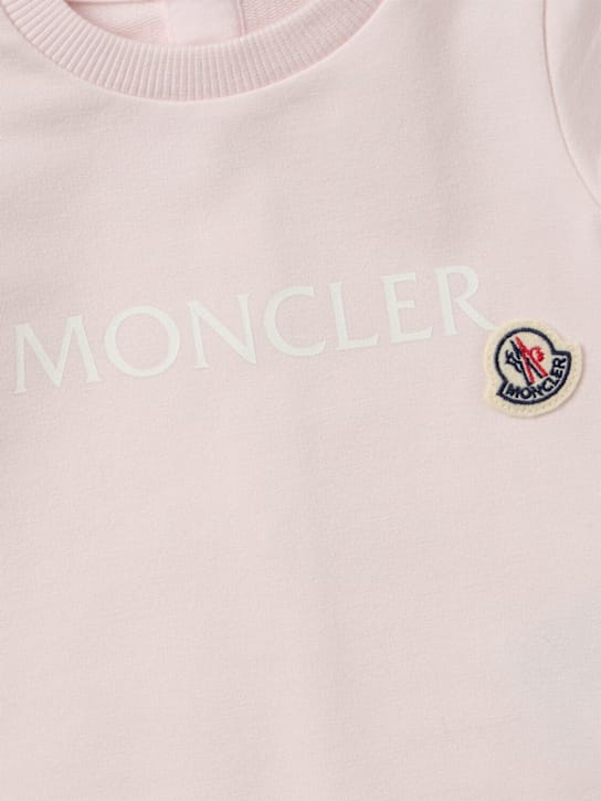 Moncler - 棉质婴儿连体衣徽标