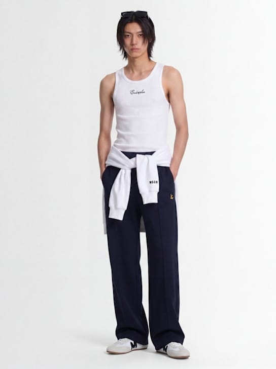 MSGM - 无袖刺绣T恤