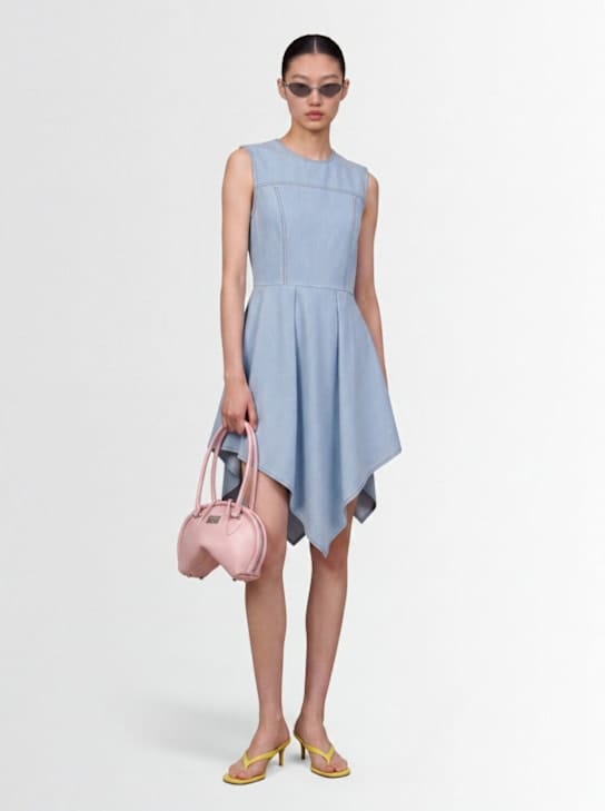MSGM: Cotton denim handkerchief hem dress
