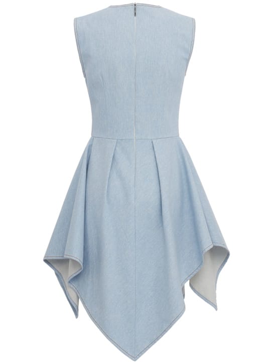 MSGM: Cotton denim handkerchief hem dress