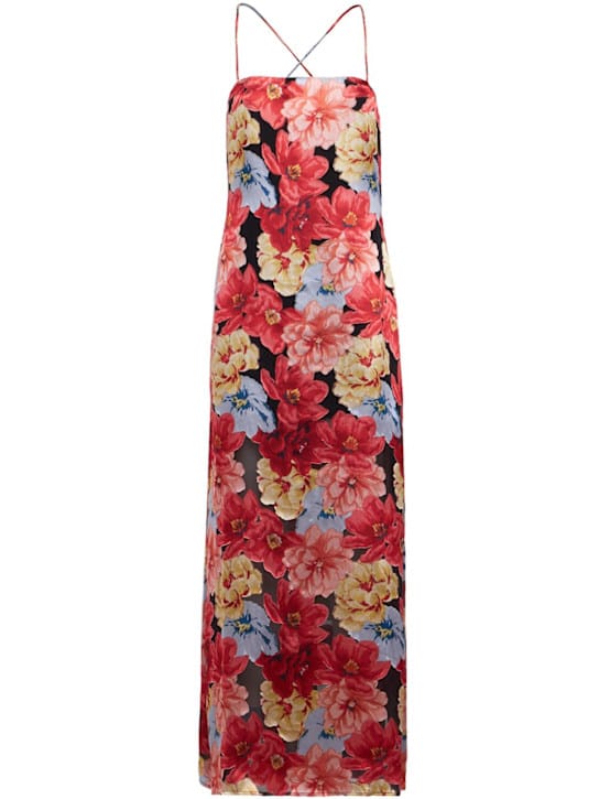 GESTUZ: Printed floral long dress