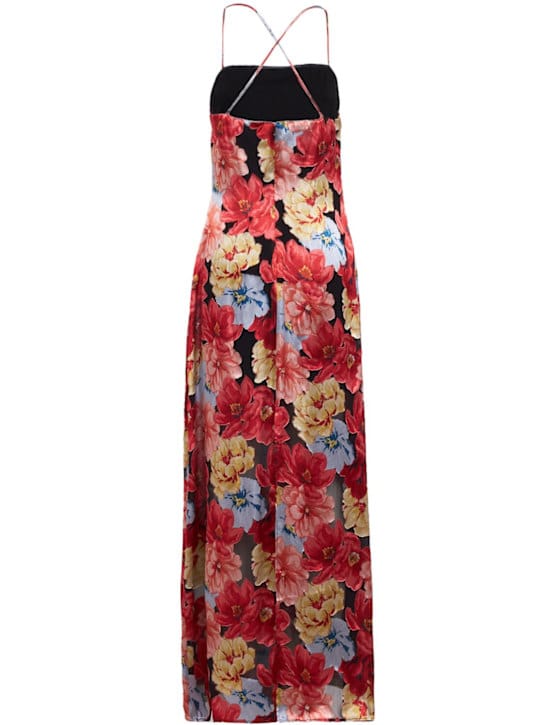 GESTUZ: Printed floral long dress