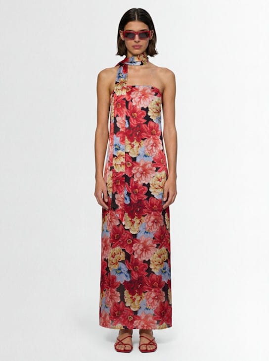GESTUZ: Printed floral long dress