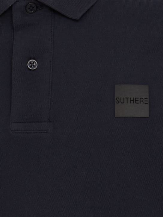 OUTHERE: 修身条纹领POLO衫