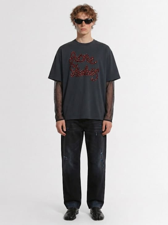 Acne Studios - 带有装饰字母的超大号 T 恤