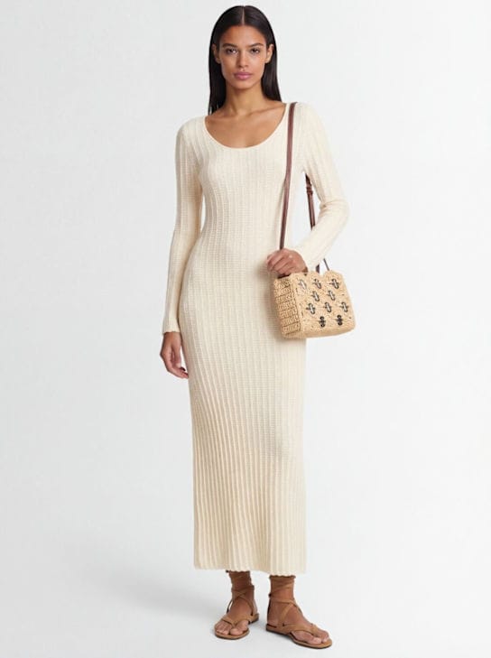 FABIANA FILIPPI: Long dress in openwork cotton knit
