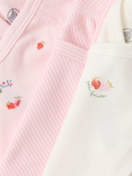 Petit Bateau - 3件印花棉质连体衣套装