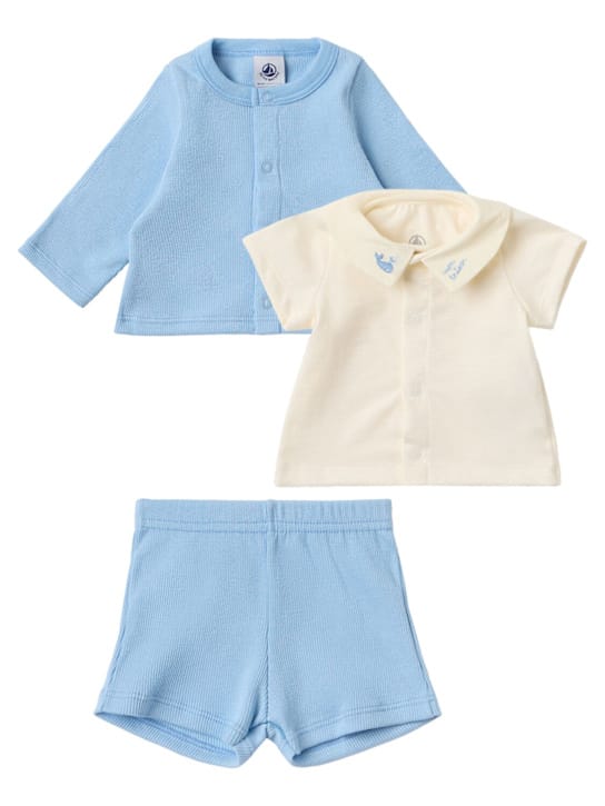 Petit Bateau - 棉质莫代尔T恤，开衫和裤子