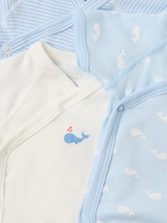 Petit Bateau - 三件印花棉质连体衣套装
