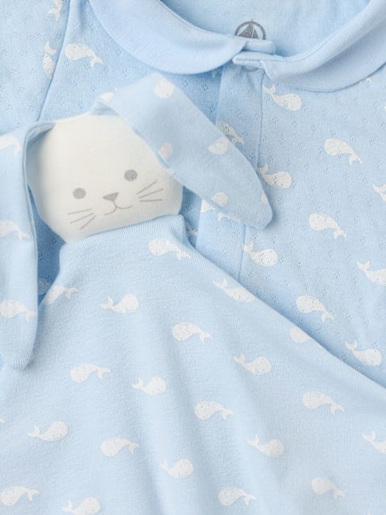 Petit Bateau - 印花棉质针织连体衣和玩具
