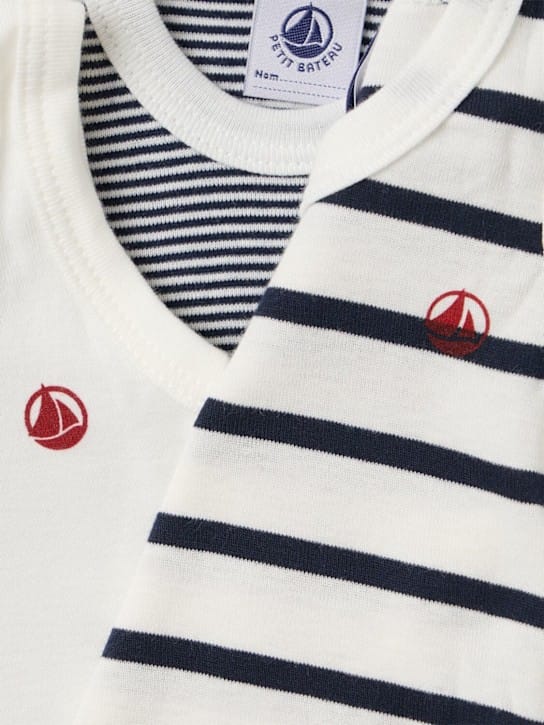 Petit Bateau - 3件印花棉质婴儿连体衣