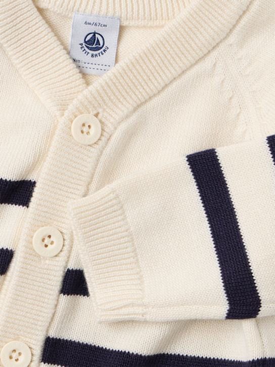 Petit Bateau: Gestreifter Cardigan aus Baumwollstrick